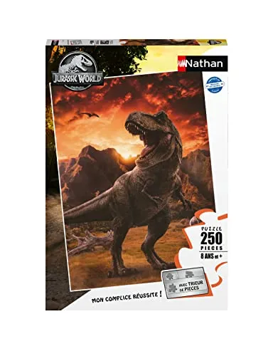 Nathan – Kinderpuzzle – 250 Teile – Der Tyrannosaurus Rex – Jurassic World 3 – Mädchen oder Jungen ab 8 Jahren – hochwertiges Puzzle – Dicker und robuster Karton – Dinosaurier – 86158