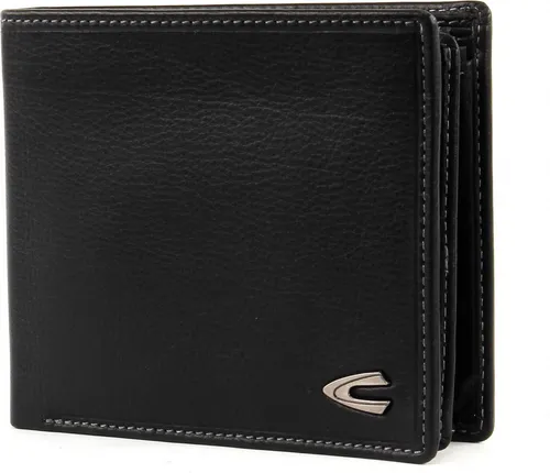 camel active Vegas Herren Geldbörse Querformat - Mittelgroßes RFID Lederportemonnaie in Schwarz, effizient organisiert mit 9 Kreditkartenfächern und stilvollem Design