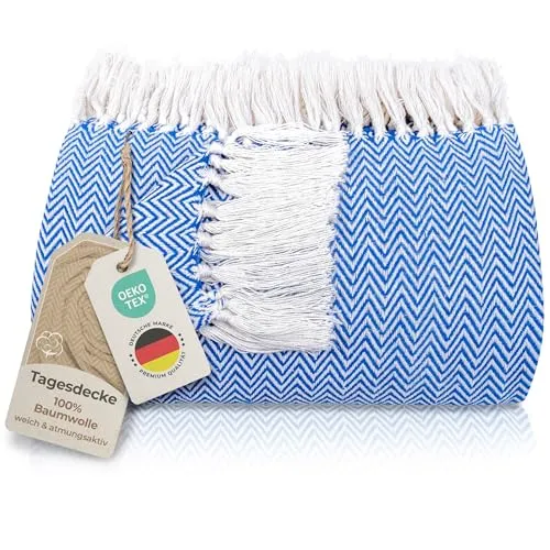 Gräfenstayn Premium Tagesdecke mit Fransen
