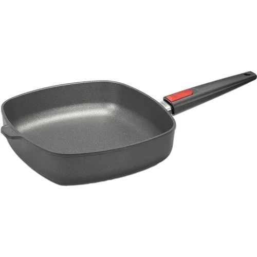 Woll Gusspfanne Titanium Nowo viereckig 28 cm - Hochwertige Bratpfanne aus Aluminium mit Antihaft-Beschichtung, spülmaschinenfest und für alle Herdarten geeignet. Ideal für gesundes Kochen ohne Ankleben.