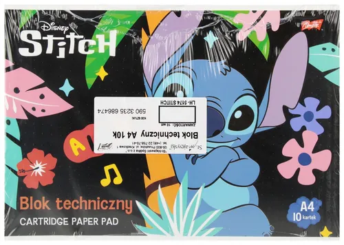Blok techniczny A4/10k biały 190g Stitch A 10 ST. MAJEWSKI 686474 5903235686474