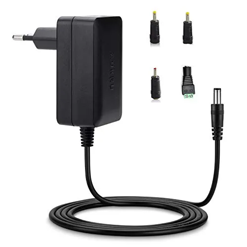 Aukru 12V2A 24W Netzteil universal Adapter AC Ladegerät mit 4 Stecker für LED-Streifen,Laptop,Drucker,Router,Faxgeräte,TFT,LCD Display
