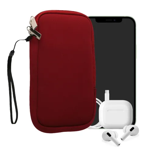 Handytasche Neopren Sleeve Smartphone L in rot von kwmobile
