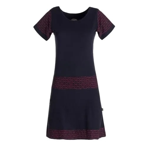 Vishes kurzärmliges Damen-Kleid in schwarz I Größe 3XL (46) I Handgefertigt aus 100% Baumwolle I Kleid mit Taschen I Ideal für Sommer I Nachhaltige Alternative Bekleidung