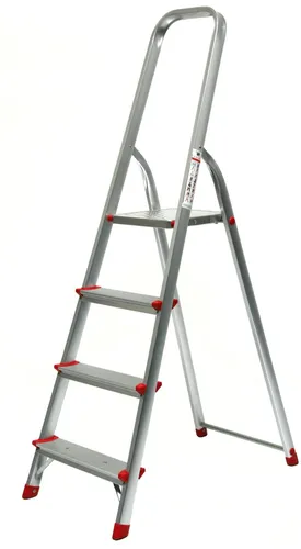 Alu-Stehleiter 4-stufig - Praktische Klappleiter mit 4 Stufen, ideal für Zuhause oder Garten. Leicht und tragfähig bis 150 kg – sicher und stabil in jedem Einsatz!