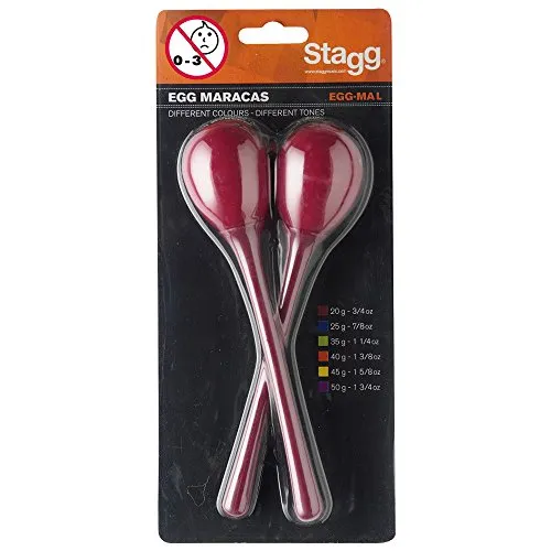 Stagg 13337 Maracas Stiel Schütteleier Paar rot