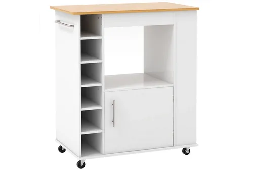 COSTWAY Küchenwagen, mit Gewürzregalen für 6 Flaschen, rollbar, bis 61kg