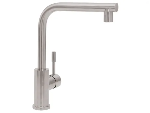 Villeroy & Boch Modern Steel Niederdruckarmatur - Edelstahl massiv mit Festauslauf und 360° Schwenkbereich, ideal für moderne Küchen und vielseitigen Einsatz.