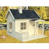 Palmako Spielhaus Otto - Niedliches Spielhaus für Kinder - Spielplätze: Wetterfestes Spielhaus mit Veranda und Fenstern, idealer Rückzugsort für kreative Spiele im Freien.