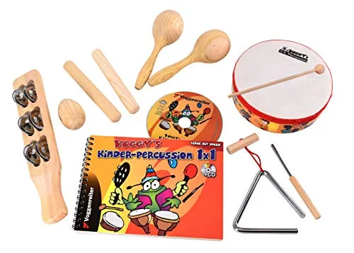 Voggenreiter 526 - Voggy's Kinder-Percussion-Set, ideal für Anfänger mit umfangreicher Instrumentenauswahl und inklusive CD und farbigem Buch