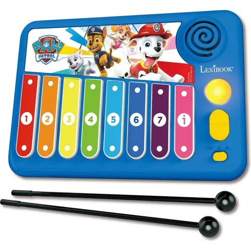 Lexibook, Paw Patrol, Xylofun, Elektronisches und lehrreiches Xylophon für Kinder, musikalisches Spielzeugspiel, 8 Tasten, Lichtführung, 2 Schlägel enthalten, blau, K340PA