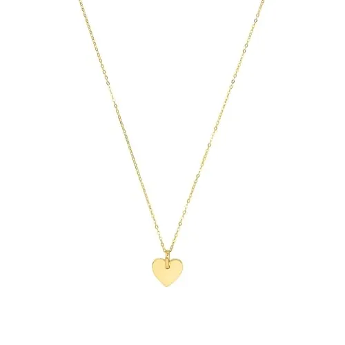 Amor Kette mit Herz-Anhänger für Damen, 42 cm Gold - Elegante Damenkette aus 375er Gelbgold mit gravierbarem Herz-Anhänger, perfekt als persönliches Geschenk in Schmuck Geschenk Box.