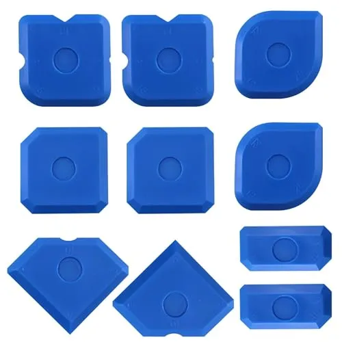 Stück Blau Fugen-Glätter Set, Silikon Fugenglätter Set, Langlebiges Silikon Caulking Werkzeug Kit für das Verfugen, Multi-Edge-Fugenabzieher Set für Küche, Bad, Boden, Fliesenreinigung 10