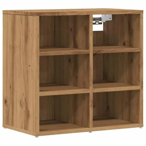 vidaXL Schuhschrank Artisan-Eiche 52x30x50 cm - Schuhschrank aus robustem Holzwerkstoff, ideal für die ordentliche Aufbewahrung von bis zu 6 Paar Schuhen. Flexibel montierbar, sorgt für Ordnung im Flur.