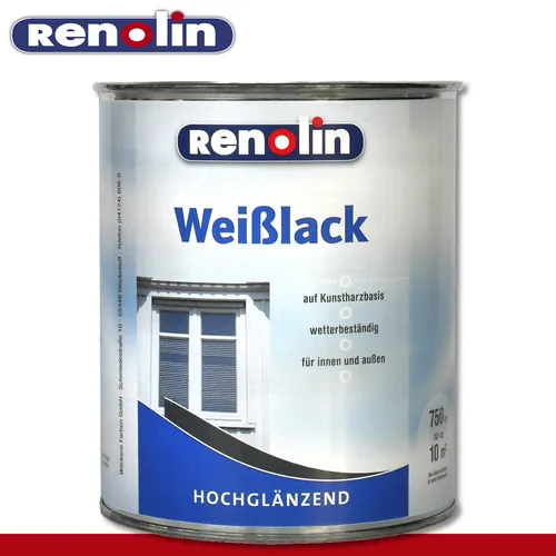 Wilckens Renolin 750 ml Weißlack hochglänzend Holz Eisen Stahl innen und außen