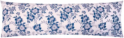 Heubergshop Seitenschläferkissenbezug, (1 Stück), Seersucker 40x145cm Geblümt Blumen 100% Baumwolle (EW-Blumen-Weiß)