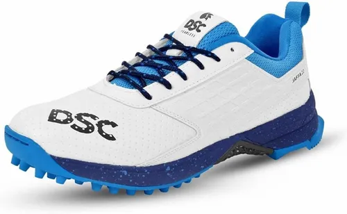 DSC Jaffa 22 Cricket Shoes - Weiß & Navy, Größe 7 UK - Sneaker mit atmungsaktivem Mesh-Obermaterial und rutschfester Gummisohle für optimale Stabilität und Tragekomfort.