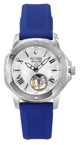 Bulova Marine Star Automatic Casual 96L324 Damenuhr - Armbanduhren für Damen mit elegantem Perlmutt-Zifferblatt, wasserdicht bis 100m und Automatikwerk für präzise Zeitmessung.