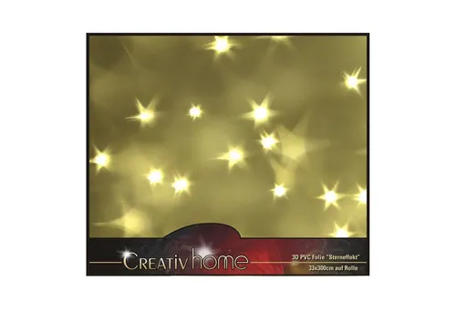 Gasper Dekorationsfolie 3D PVC Folie STERNEFFEKT 33x100cm - Folien für kreative Gestaltungen mit beeindruckendem Sterneffekt. Ideal für Lampen und Fenster, sorgt für bezaubernde Lichteffekte bei punktueller Beleuchtung.