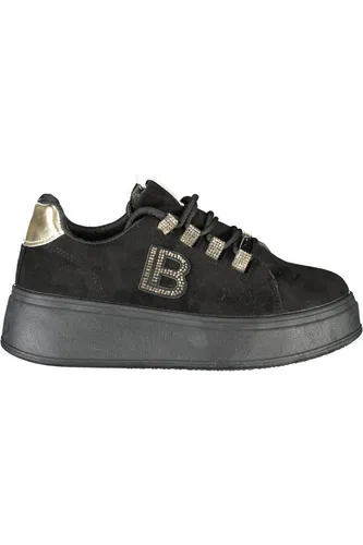 LAURA BIAGIOTTI Damen Sneaker Schwarz - Größe 38 - Elegante Damensneaker in Schwarz aus hochwertigem Leder mit Strass und Stickereien. Der 4 cm hohe Keilabsatz sorgt für eine feminine Silhouette, während das herausnehmbare Fußbett individuellen Komfort bietet. Ideal für modebewusste Frauen.