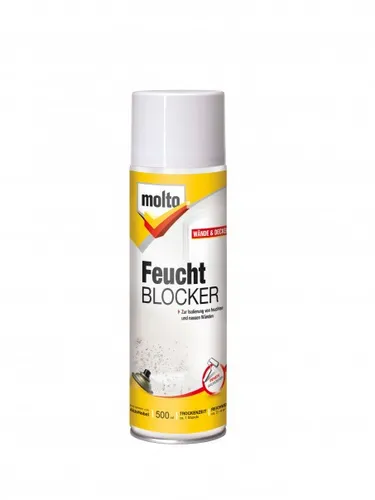 Molto Feucht Blocker Spray 0,5 l - Lacke zur Grundierung gegen Feuchtigkeit und Schimmel, schützt effektiv und sorgt für langlebige Ergebnisse.