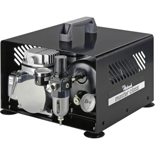 Revell 39138 Airbrush Standard Class Kompressor - Luftfahrt-Modellbausätze - Ideal für Einsteiger, max. 4,4 Bar Druck, für detailreiches Lackieren und große Flächen, leise im Betrieb mit nur 50db.