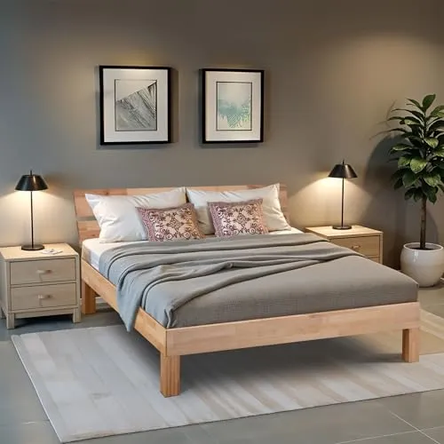 Coemo Massivholzbett Leah 180 x 200 cm - Nachhaltiges Massivholzbett aus geöltem Buchenholz mit ergonomischer Liegehöhe, stabil bis 230 kg und großzügigem Stauraum für ein ordentliches Schlafzimmer.