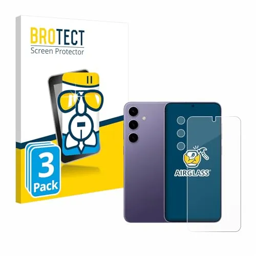 BROTECT 3 Stück Schutzglas für Samsung Galaxy S24 (Display+Kamera) Schutzfolie Panzer Folie Glas Displayschutz Made in Germany [ Anti-Fingerprint]