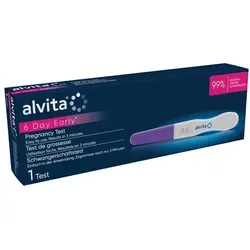 Alvita Schwangerschaftstest Ultra-Früh 1 St - Schwangerschaftstest für ultra-frühe Anwendung, zuverlässig und einfach zu handhaben, ideal für die frühzeitige Bestätigung einer Schwangerschaft.