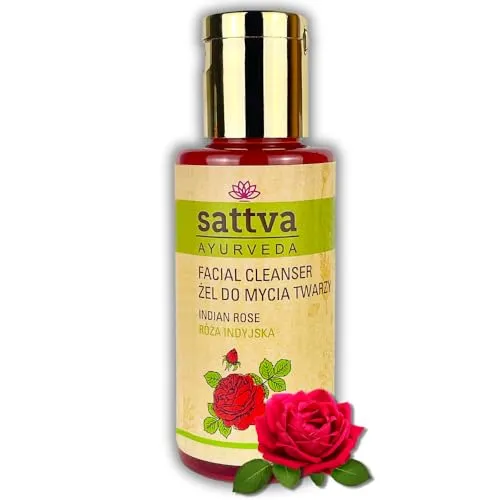 Sattva Gesichtsreinigung Hydratisierendes Gel mit Indischer Rose - Sanftes Waschgel Gesicht für Damen und Herren, Reinigungsgel ohne SLES, Parabene - Hydrating Facial Cleanser - 100 ml