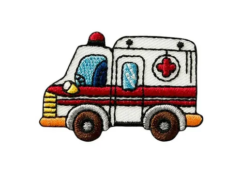 Produktbild Bügelbild Applikation Aufnäher Patch Krankenwagen 4,5 x 3,2 cm #MQ-318
