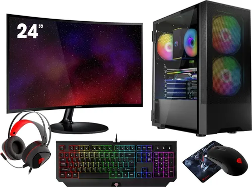 VIST Gaming PC Komplett Set R5 5600G - Desktop-PCs mit AMD Ryzen 5 5600G, 16GB RAM und 1TB SSD für blitzschnelles Gaming. Inklusive 24