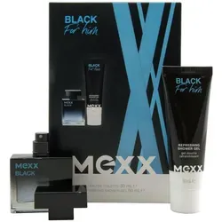 Mexx Geschenkset Black For Him 1 Set = 1 x 30ml Edt Spray + 1 x 50ml Shower Gel