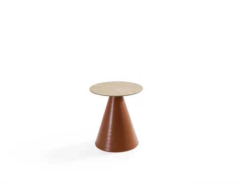 Luxus Beistelltisch Modern - Rund, Art déco - Eleganter Couchtisch für das Wohnzimmer, aus hochwertigem Holz, mit einem Durchmesser von 60 cm. Ideal für stilvolle Akzente und praktische Nutzung im Alltag.