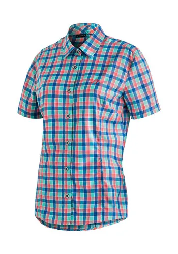 Maier Sports Women's Philina Bluse Gr 46 bunt - Leichte Kurzarmbluse für sommerliche Tage, ideal für Freizeit, Wandern und Reisen. Hergestellt aus 85% Polyester und 15% Viskose für hohen Tragekomfort.
