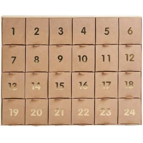 Produktbild Adventskalender zum befüllen, Kraft-gold, 36,5 x 29 x 6 cm FSC MIX