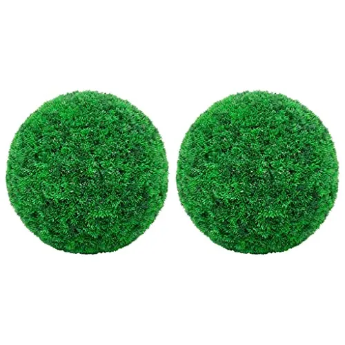 vidaXL 2X Buchsbaumkugel – Künstliche Dekopflanze für drinnen und draußen - Künstliche Pflanzen, witterungsbeständig und ideal zur Verschönerung von Innenräumen und Gärten. Perfekt zum Dekorieren mit Lichterketten.