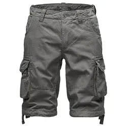 Amaci&Sons Cargoshorts CRYSTAL Cargoshorts Herren Bermuda Short Hose Regular Fit grau W32