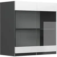 Vicco Glashängeschrank R-Line, 60 cm J-Shape in Weiß/Anthrazit