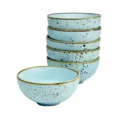 Creatable Dipschalenset, Pastellblau, 6-teilig - Schalen & Schüsseln, stilvolles 6-teiliges Dipschalenset aus Keramik in Pastellblau – perfekt für gesellige Abende und ansprechende Tischdekoration.