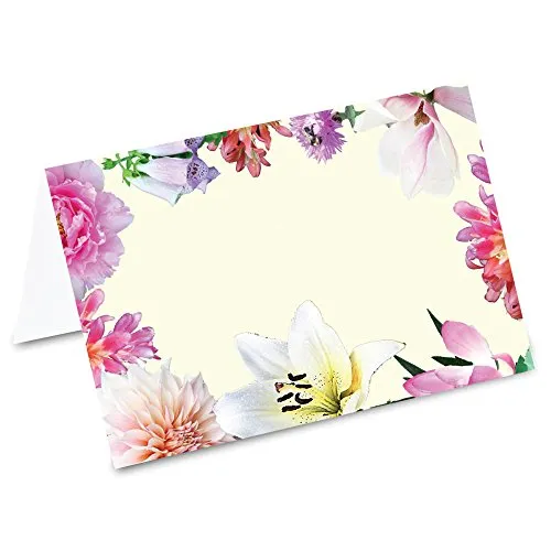 PRICARO Tischkarten Blumenpracht, 50 Stück