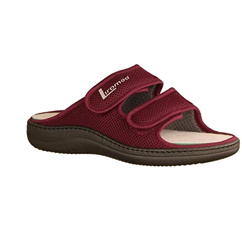 LIROMED 805 Rot - Pantolette für Damen - Bequeme Hausschuhe in Rot, ideal für Zuhause mit herausnehmbarer Decksohle und warmem Innenfutter für gemütliche Stunden.