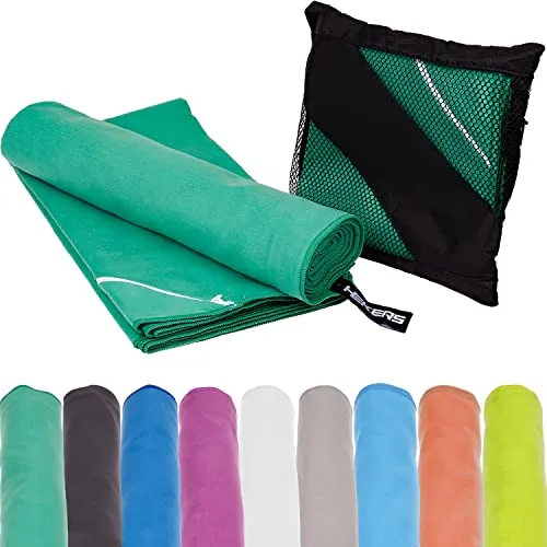 Mach1 2 Stück 30x50cm Mikrofaser Sport Handtuch grün – kompakt & schnell trocknend – Microfaser Handtücher – EIN perfektes Sporttuch, Reisehandtuch, Strandhandtuch