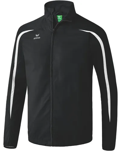 Erima Unisex Kinder Leichtathletik Laufjacke, Schwarz/Weiß, 152 EU - Sportjacken mit weichem Innenkragen und seitlichen Mesheinsätzen für optimales Körperklima, wind- und wasserabweisend – ideal für aktive Kinder.