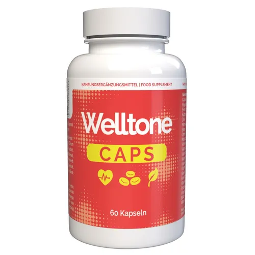 Welltone - 60 Kapseln - Nahrungsergänzungsmittel mit 22 Nährstoffen, hochdosiert und vegan, unterstützt das Immunsystem und fördert die Gesundheit.
