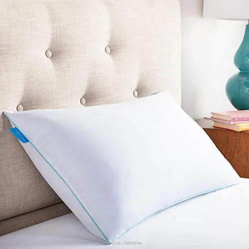 Linenspa Kopfkissen 40x60 cm aus Gel Memory Foam Flocken – Öko-Tex Kissen – atmungsaktive und kühlende Gelhülle – waschbarer Baumwollbezug, Weiß