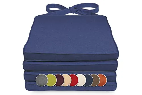 sunnypillow 4er Set Stuhlkissen 40 x 45 x 5cm in blau von sunnypillow
