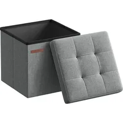 SONGMICS 30 cm Sitzbank mit Stauraum, klappbare Sitztruhe, Aufbewahrungsbox, Fußbank, hellgrau - Hellgrau