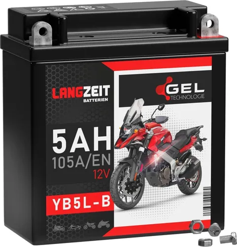 Produktbild Langzeit Gel Motorradbatterie YB5L-B 5Ah 12V