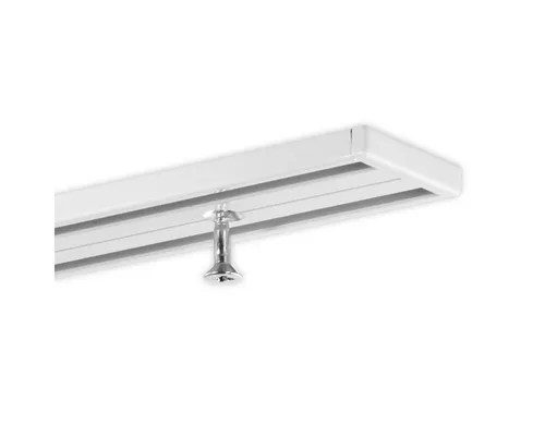 GARDINEUM 1,20 m Vorhangschiene aus Aluminium - Zubehörsets für Gardinen mit hochwertiger, glänzender Oberfläche, vorgebohrt und ideal für individuelle Längen bis 4,00 m.